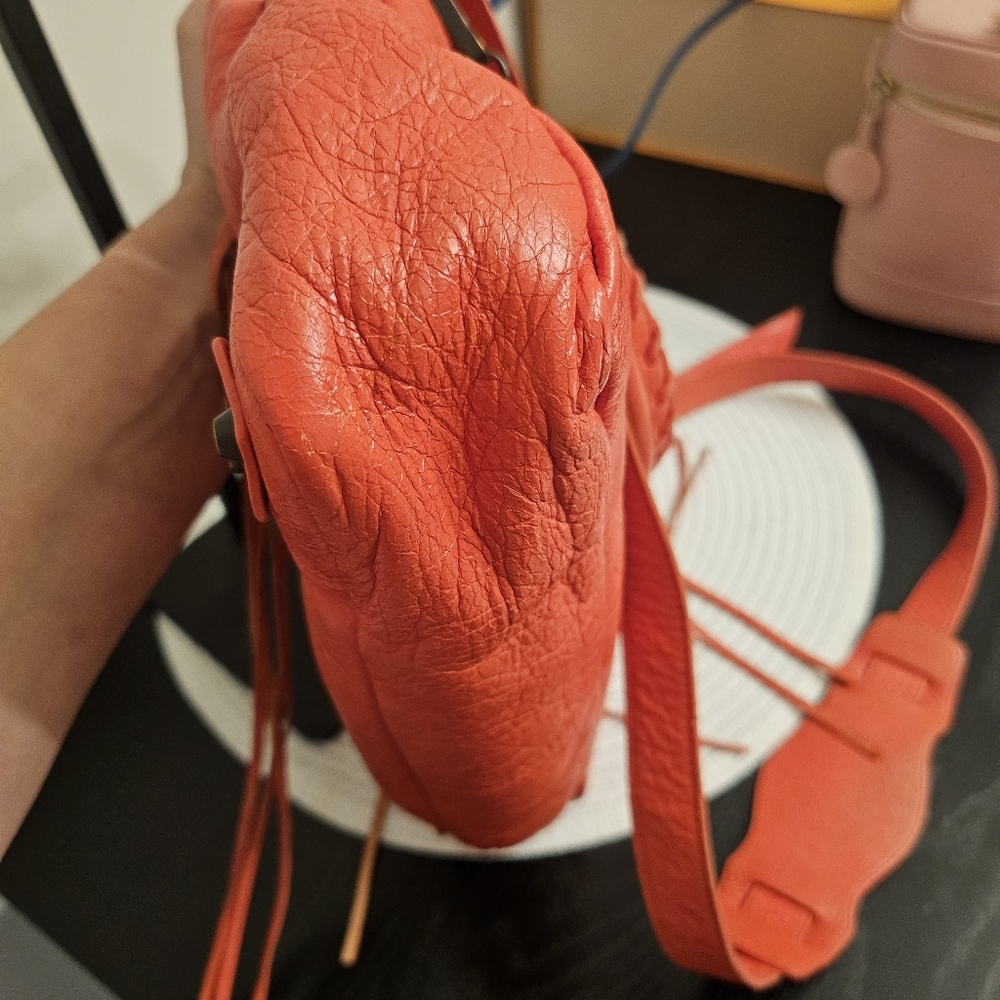 Balenciaga Small City Moto Crossbody Bag 🍊 Rare Orange Red - Picture 12 of 17